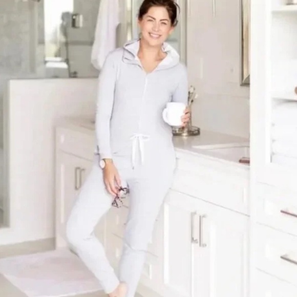 Jillian Harris X Smash + Tess Harris Hoodie Jumpsuit in Heathered Grey | Size XL - Picture 1 of 13